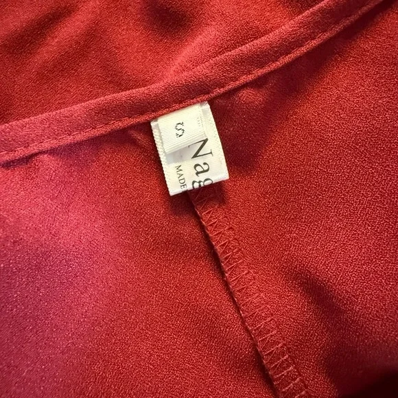 Nagoo Women’s Burgundy Red Ruffled Wrap Dress Size S - Picture 11 of 13